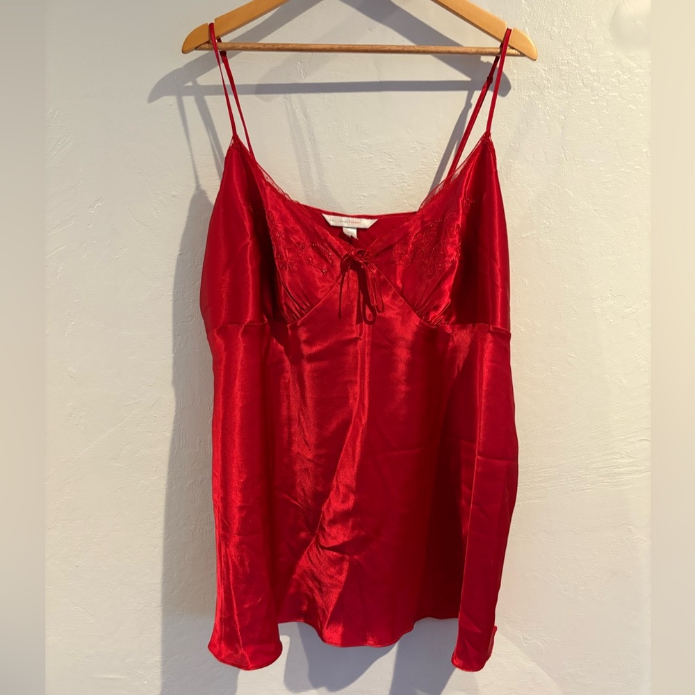 Cacique Vibrant Red Satin Top